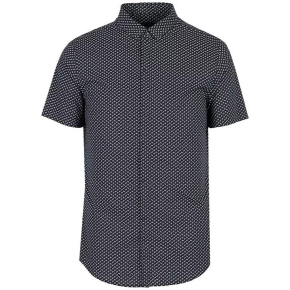 AX Armani Exchange Men's Button Down Shirt Slim-Fit Logo-Print Shirt Navy   2XL - Picture 1 of 9